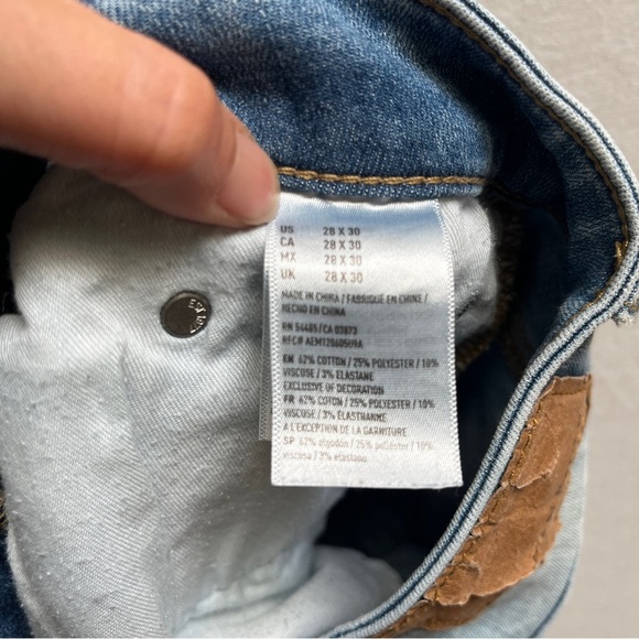 American Eagle Outfitters Next Level Flex Blue Slim Straight Jeans Sz 28 - Picture 8 of 15